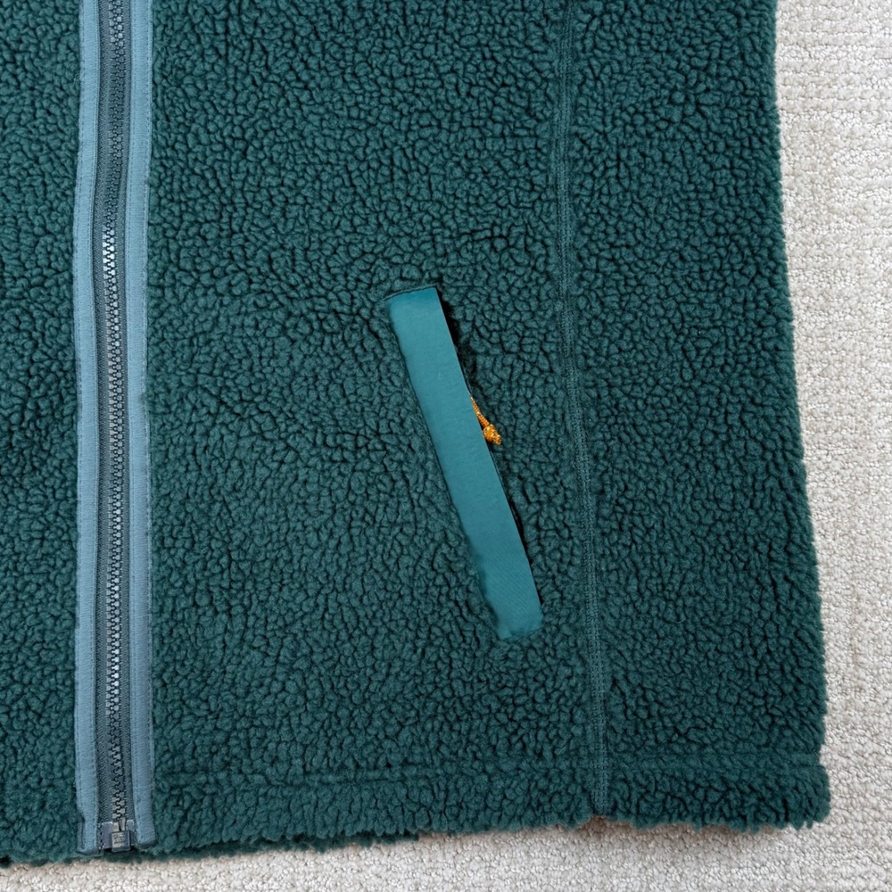 LL Bean Men Large Tall Green Sherpa Fleece Full Zip Mountain Classic Vest 519835 - Picture 5 of 8